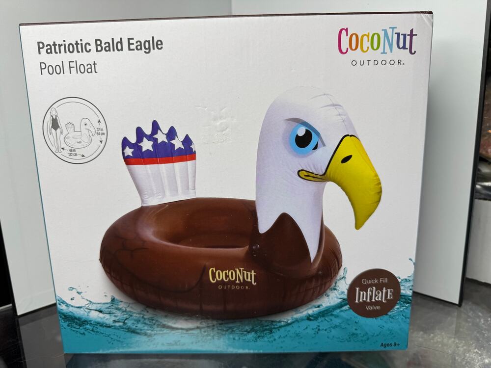48"x37" Patriotic Bald Eagle Pool Float by CocoNut Outdoor Quick Fill Inflate
